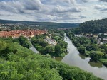 28.07.2023: Sonstiges - Blick von der Weserliedanlage in Hann. Mnden auf den Zusammenfluss von Werra und Fulda zur Weser