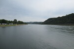 23.07.2023: Rhein - Blick vom Deutschen Eck in Koblenz flussabwrts
