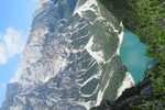 23.07.2021: Dolomiten - Blick vom Weg zur Weilahnscharte auf den hinteren Teil des Pragser Wildsees