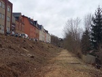 freigeschnittene Trasse unterhalb der Kermannstrae in Greiz am 05.02.2022; Blick in Richtung Greiz