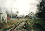 Bahnbergang der Beethovenstrae in Greiz, Blickrichtung Neumark