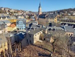02.03.2021: Blick vom Schanzengarten ber die Altstadt, Zopfsches Haus im Vordergrund