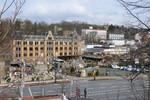 15.03.2015: Blick vom ehemaligen Bahnhof Greiz Aubachtal auf die Firma "Antik Opitz" und die Vereinsbrauerei