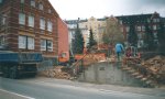 Anfang 2004: Abriss des unteren Gebudes, Blick von der Reichenbacher Strae