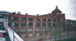 Anfang 2001: Blick vom Kaufland-Parkdeck auf das Verwaltungsgebäude