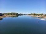 14.08.2026: Rhein - Blick von der Maxauer Rheinbrücke flussabwärts