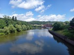 16.07.2025: Saar - Blick von der Saarbrcke in Mettlach flussabwrts