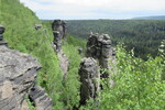 17.05.2023: Sächsische Schweiz - Felssäulen an der Grenzplatte über dem Bielatal