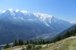03.08.2018: Chamonix-Mont-Blanc - Blick auf das Mont-Blanc-Massiv, im Tal Chamonix