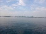 15.08.2025: Zadar und Umgebung - Blick von der Promenade in Zadar ber die Adria zur Insel Ugljan am Morgen