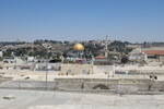 26.08.2023: Jerusalem und Umgebung - Blick von den Dchern der Altstadt auf die Kuppel des Felsendoms; im Hintergrund der lberg