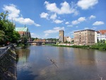 23.05.2026: Altstadtbrücke in Görlitz mit Dreiradenmühle am polnischen Ufer