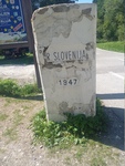09.08.2025: Grenzstein am Radweg, slowenische Seite