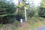 16.10.2016: tschechischer Grenzstein am Hirschleckenweg; in dessen Mitte verluft die Grenze